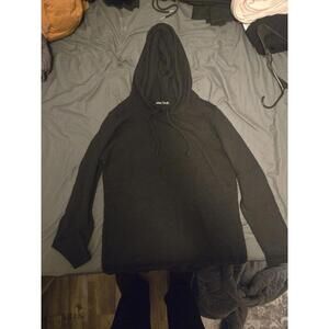 SHEIN Black Rib-Knit Hooded Sweater Dress Size L US 8/10